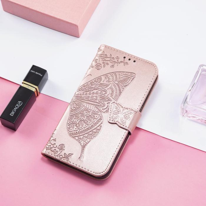 Bild 5,  Samsung Galaxy S25 Edge Fodral Med Fjäril Tryck Roséguld