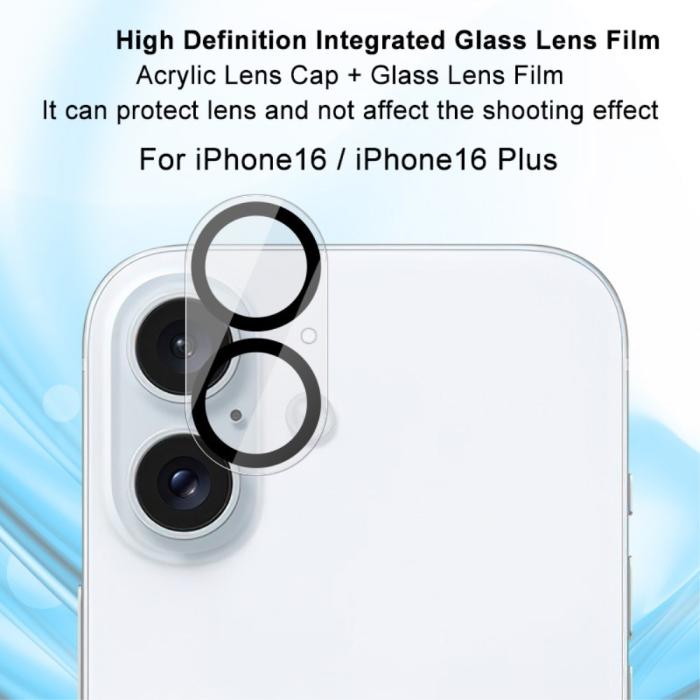 Bild 2, IMAK IMAK iPhone 16/16 Plus Linsskydd Härdat Glas