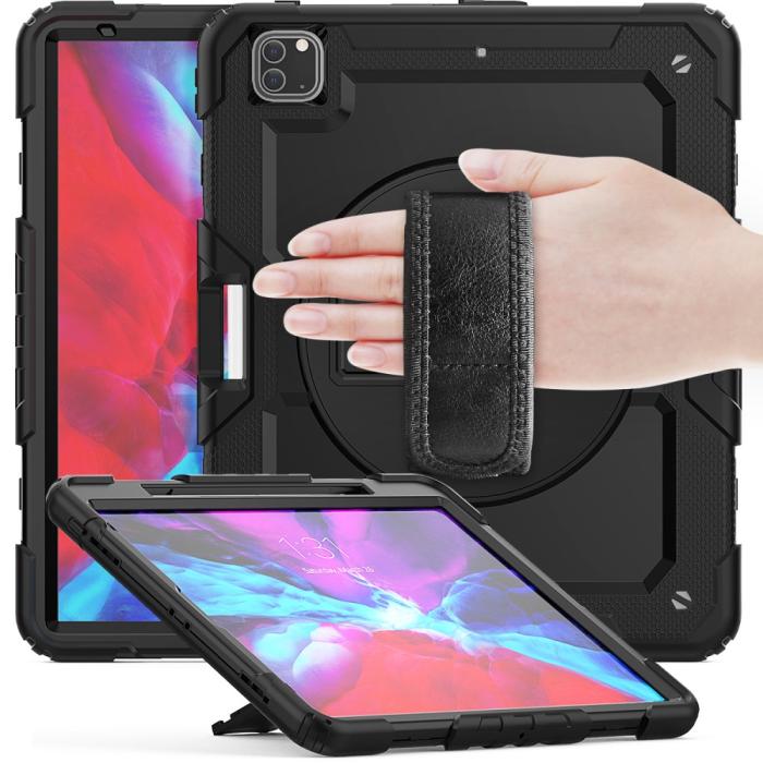 Bild 5,  iPad Pro 12.9 Skal 360° Rotation Shockproof Med Rem Svart