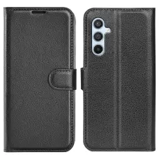  Samsung Galaxy A54 5G Fodral Litchi L&auml;der Svart