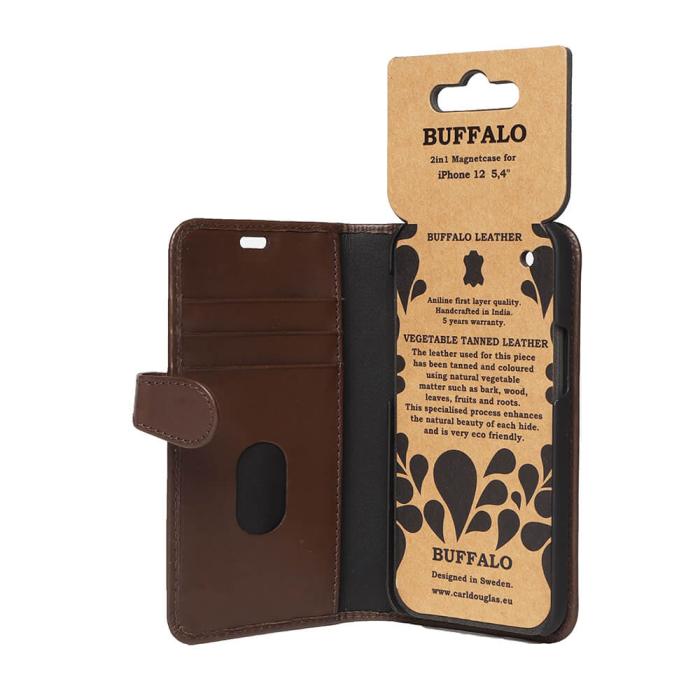 Bild 5, Buffalo Buffalo iPhone 12 Mini Fodral 2in1 Äkta Läder Brun