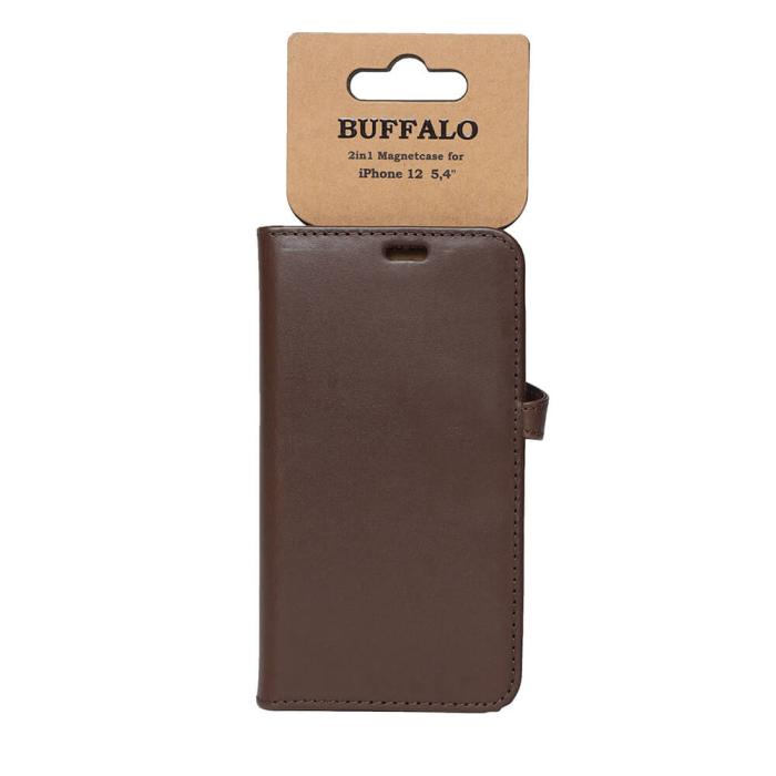 Bild 2, Buffalo Buffalo iPhone 12 Mini Fodral 2in1 Äkta Läder Brun