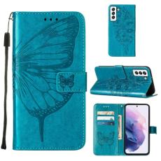  Samsung Galaxy S22 Fodral Butterfly L&auml;der Bl&aring;
