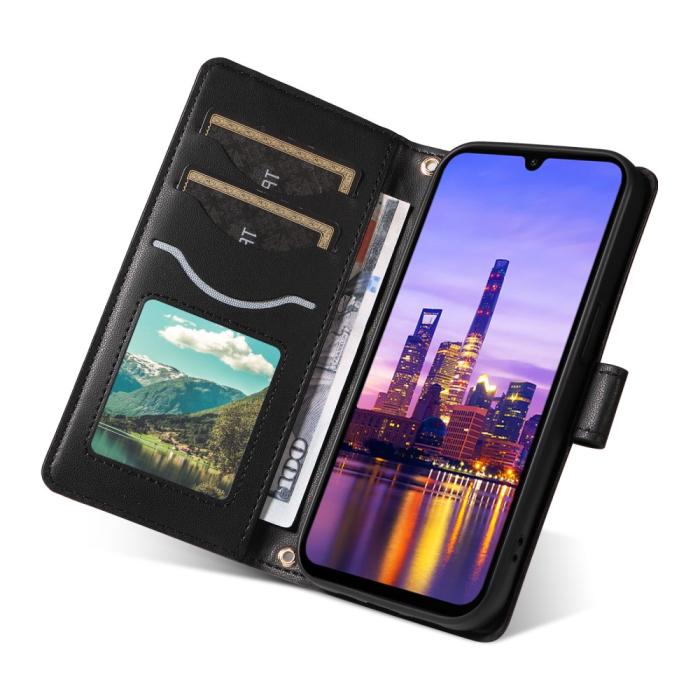 Bild 5,  Samsung Galaxy A16 / A26 5G Fodral Rhombus Läder Svart