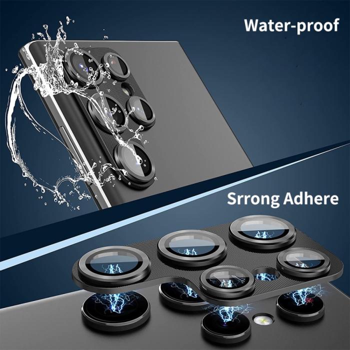 Bild 3, ENKAY ENKAY Galaxy S25 Ultra Linsskydd Aluminium Härdat Glas Svart