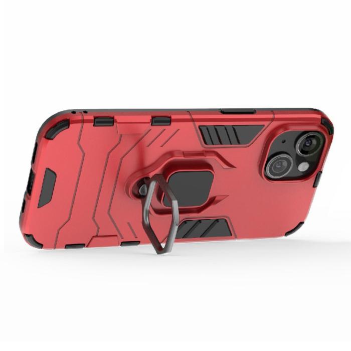 Bild 4,  iPhone 15 Skal Hybrid Armor Ring Röd
