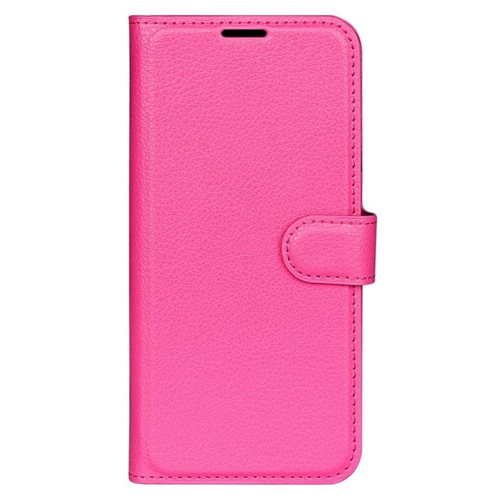 Bild 5,  Samsung Galaxy S23 Plus Fodral Litchi Läder Rosa