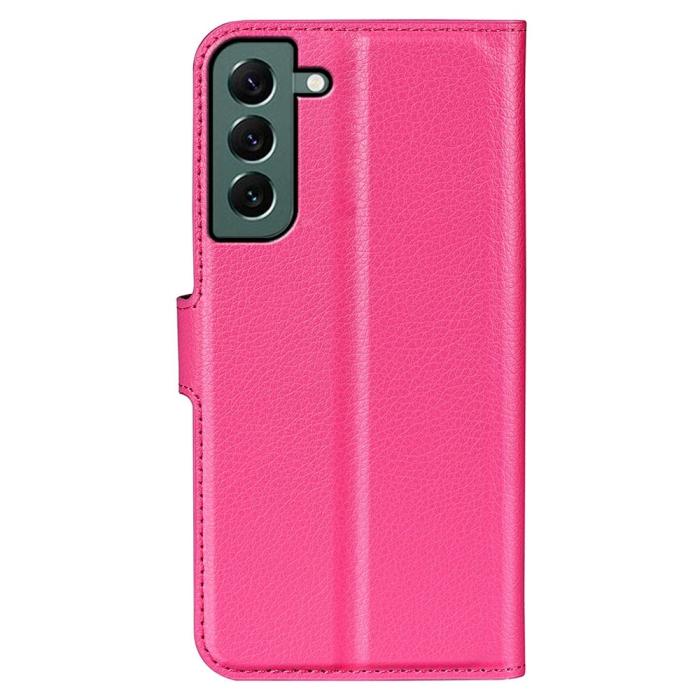Bild 6,  Samsung Galaxy S23 Plus Fodral Litchi Läder Rosa
