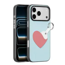 DUX DUCIS DUX DUCIS iPhone 18 Pro/17 Pro Skal PU-L&auml;der Hj&auml;rta Ljusbl&aring;
