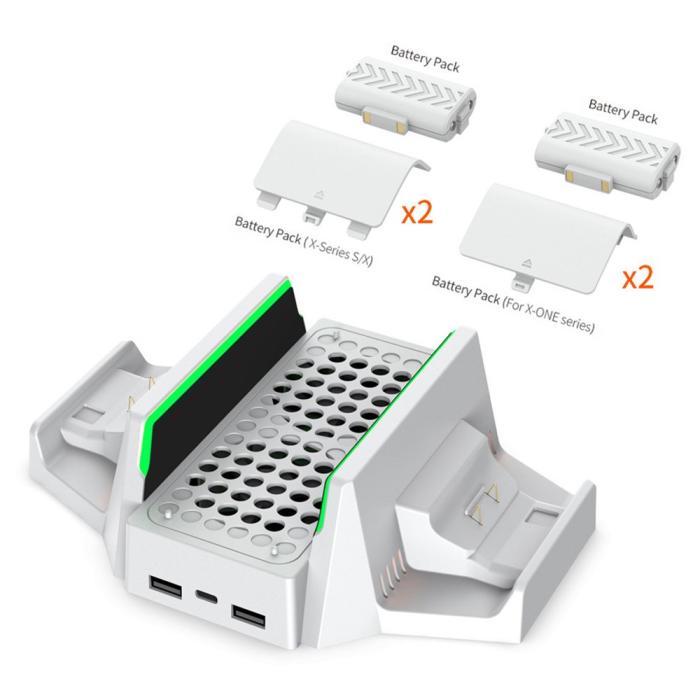 Bild 5, DOBE DOBE Xbox S/X Laddningsställ Med Laddare, Kylkning Och Batteripaket