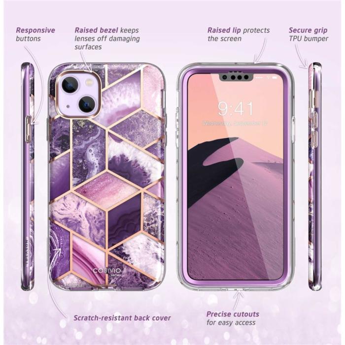 Bild 6, Supcase Supcase iPhone 15 Plus / 14 Plus Skal Cosmo Marmor Lila