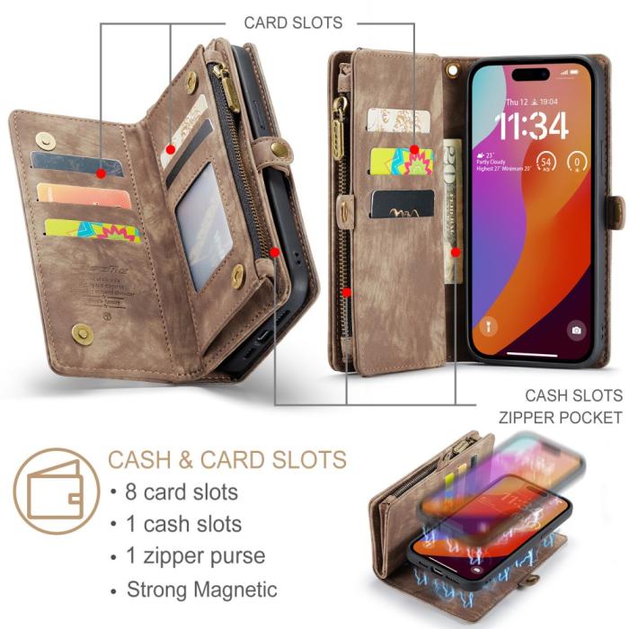 Bild 5, CASEME CASEME iPhone 16 Pro Max Fodral Multifunktionell Brun