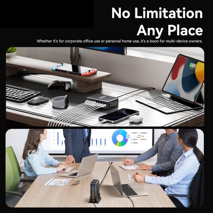 Bild 5, ESSAGER ESSAGER 320W Laddningsstation USB-C / USB-A Svart