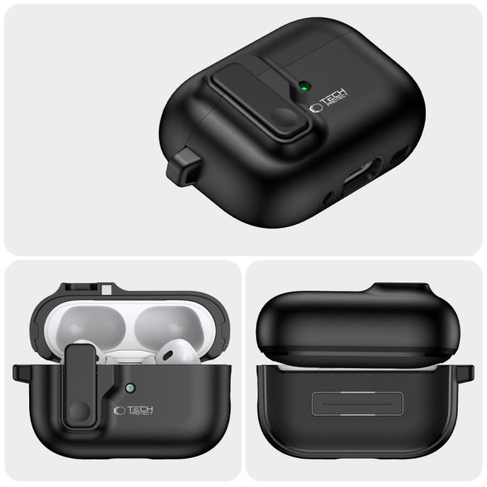 Bild 4, Tech-Protect Tech-Protect AirPods Pro 2/1 Skal Slim Hook Svart