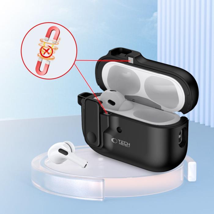 Bild 5, Tech-Protect Tech-Protect AirPods Pro 2/1 Skal Slim Hook Svart
