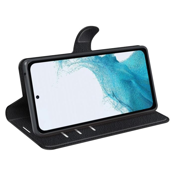 Bild 3,  Samsung Galaxy A54 5G Fodral Litchi Läder Svart