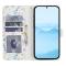  Samsung Galaxy A57 5G Fodral Rhombus Läder Blommor Vit
