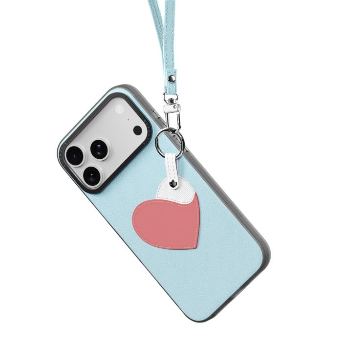 Bild 3, DUX DUCIS DUX DUCIS iPhone 18 Pro/17 Pro Skal PU-Läder Hjärta Ljusblå