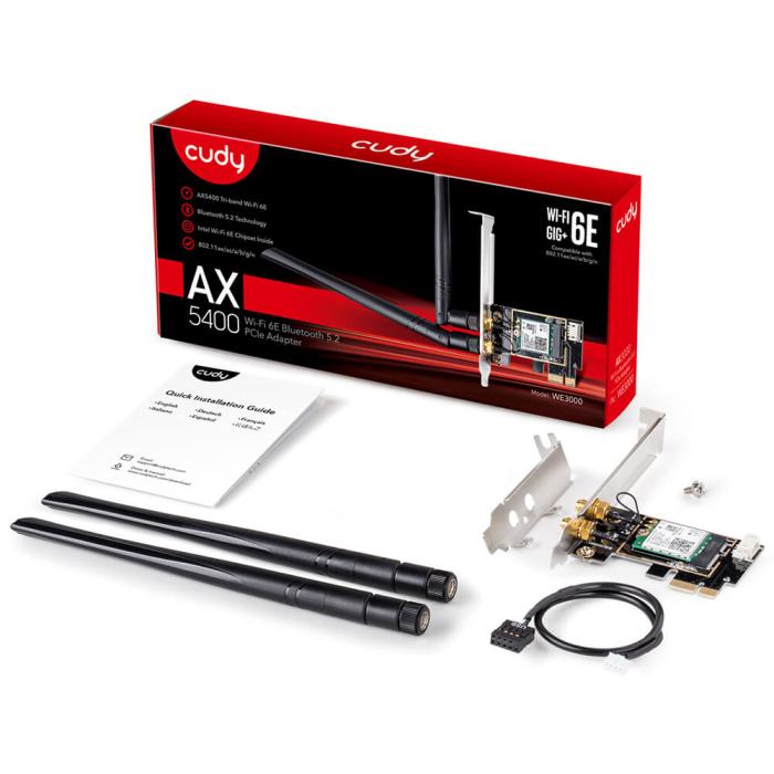 Bild 5, Cudy Cudy Adapter PCI-E WE3000 AX5400 Wi-Fi 6 Svart