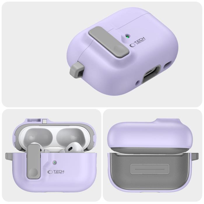 Bild 4, Tech-Protect Tech-Protect AirPods Pro 2/1 Skal Slim Hook Lavender