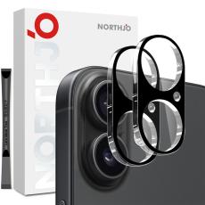 NORTHJO NORTHJO iPhone 17 2-PACK Linsskydd H&auml;rdat Glas Svart