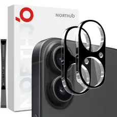 NORTHJO NORTHJO iPhone 17 2-PACK Linsskydd H&auml;rdat Glas Svart
