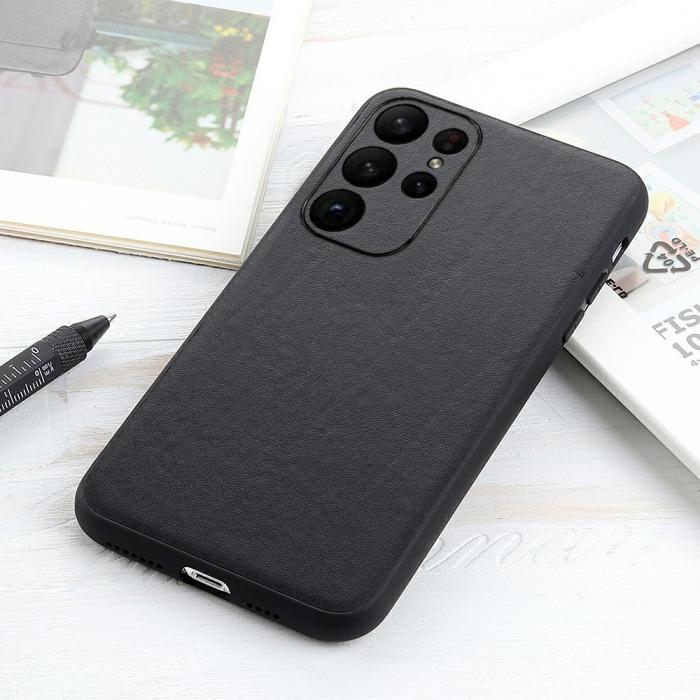 Bild 3,  Samsung Galaxy S23 Ultra Skal Äkta Läder Svart