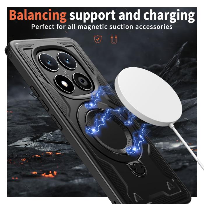 Bild 3,  Xiaomi Redmi Note 14 Pro 5G Skal MagSafe Kickstand Hybrid Svart