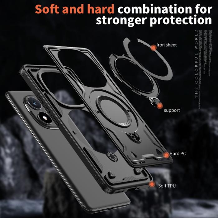 Bild 6,  Xiaomi Redmi Note 14 Pro 5G Skal MagSafe Kickstand Hybrid Svart