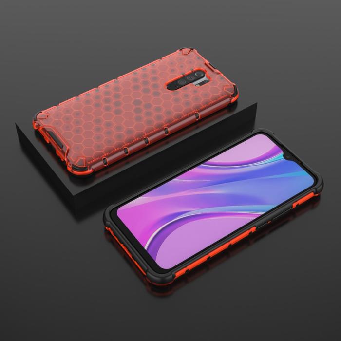 Bild 3,  Xiaomi Redmi 9 - Armor Honeycomb Skal - Röd