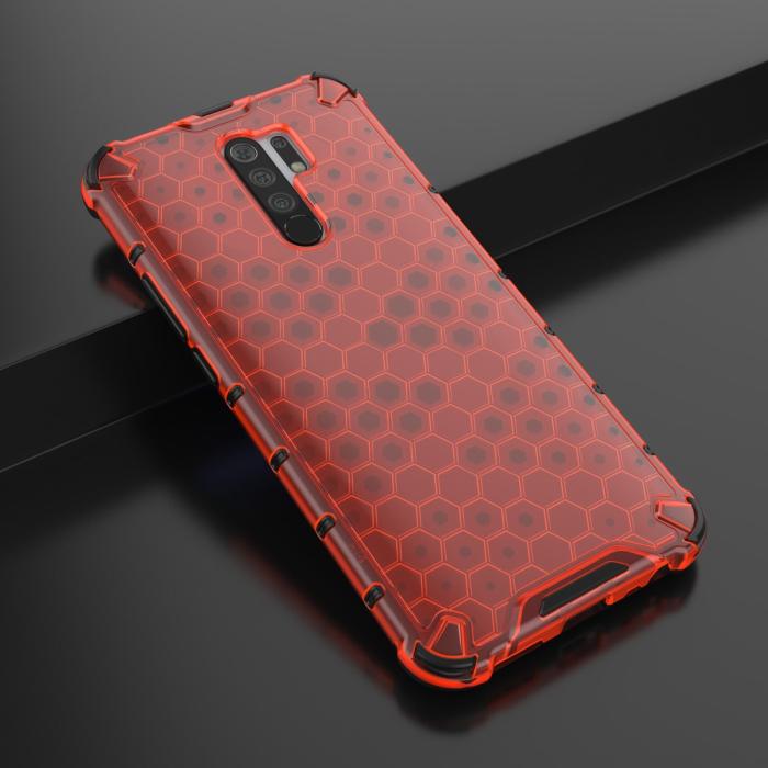 Bild 4,  Xiaomi Redmi 9 - Armor Honeycomb Skal - Röd