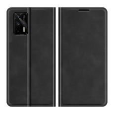  Realme GT 5G - L&auml;der Flip Fodral - Svart