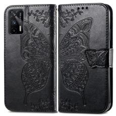  Realme GT 5G - Butterfly L&auml;der Fodral - Svart