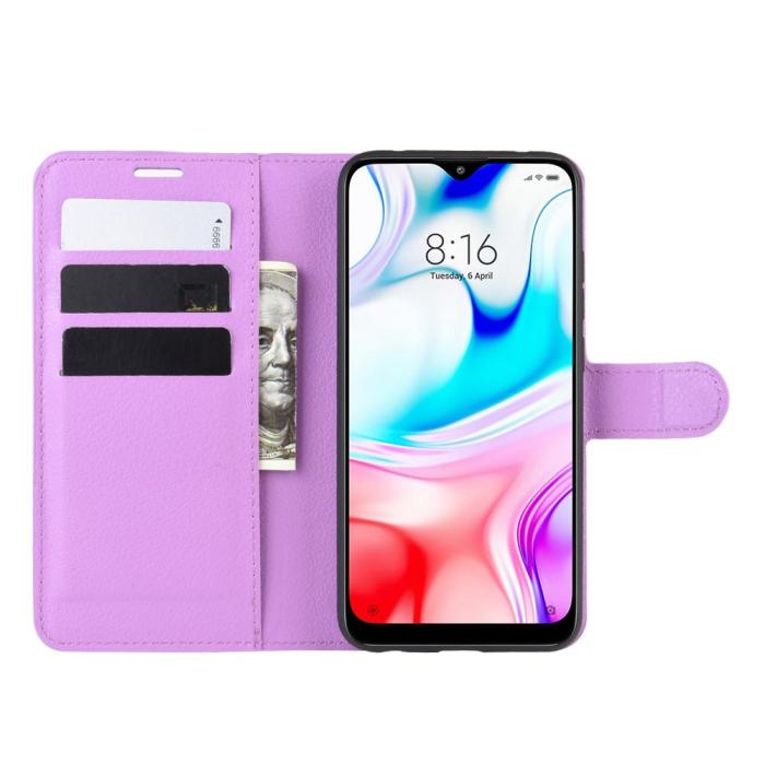 Bild 5,  Xiaomi Redmi 8 - Litchi Plånboksfodral - Lila