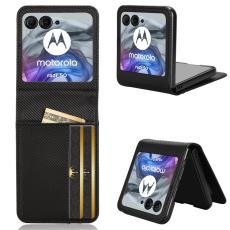  Motorola Razr 60 / 50 5G Skal Med Kortfack L&auml;der Svart