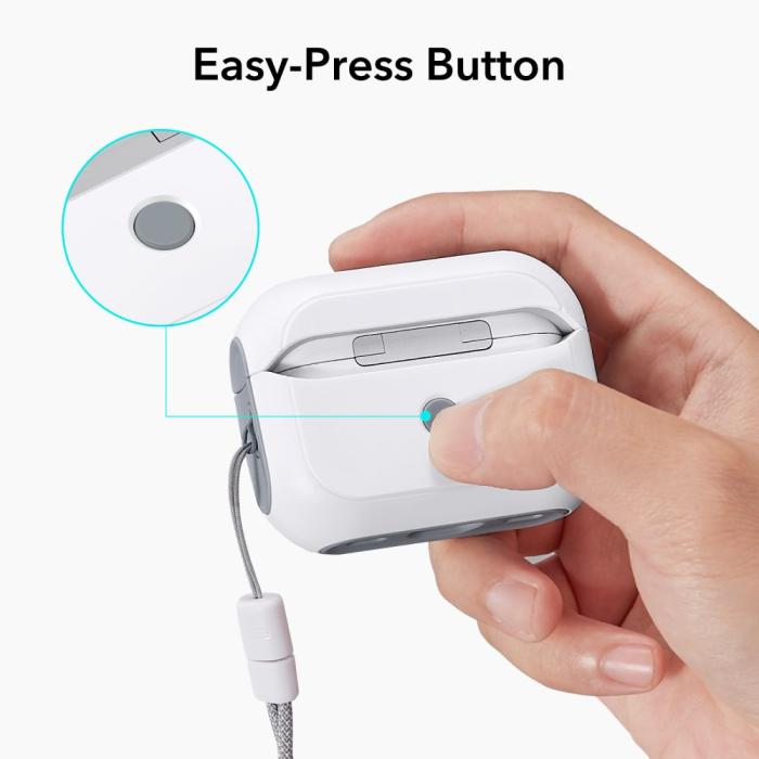 Bild 2, ESR ESR AirPods Pro 1/2 Fodral Orbit MagSafe HaloLock Vit