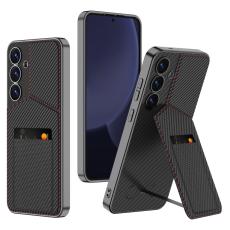 GKK GKK Galaxy S25 Skal Kickstand Med Korth&aring;llare Kolfiber Textur