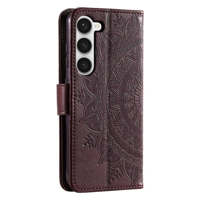 Bild 6,  Samsung Galaxy S23 Fodral Mandala Läder Brun