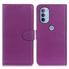  Motorola Moto G31 / G41 Fodral Litchi L&auml;der Lila