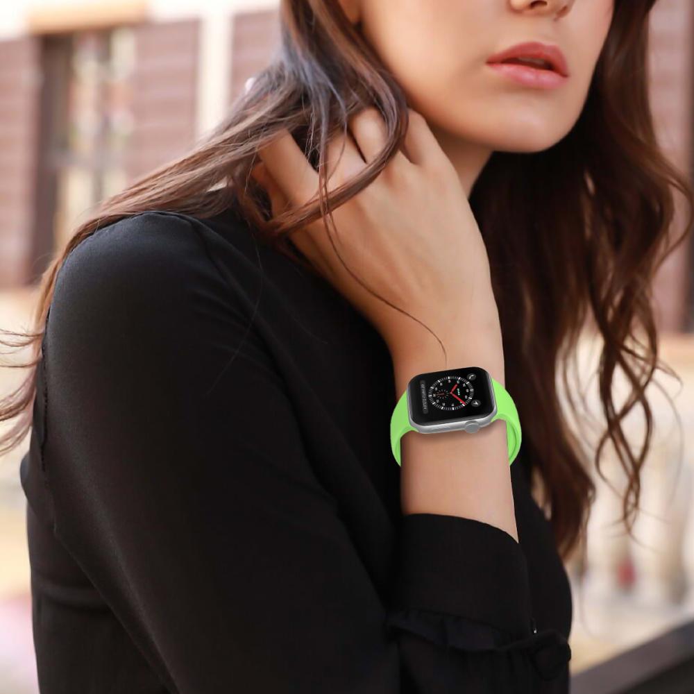 ColorPop Apple Watch 42/44/45/46/49 mm Silikon Armband (S/M) Grön