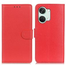  OnePlus Nord 3 5G Fodral Litchi L&auml;der R&ouml;d