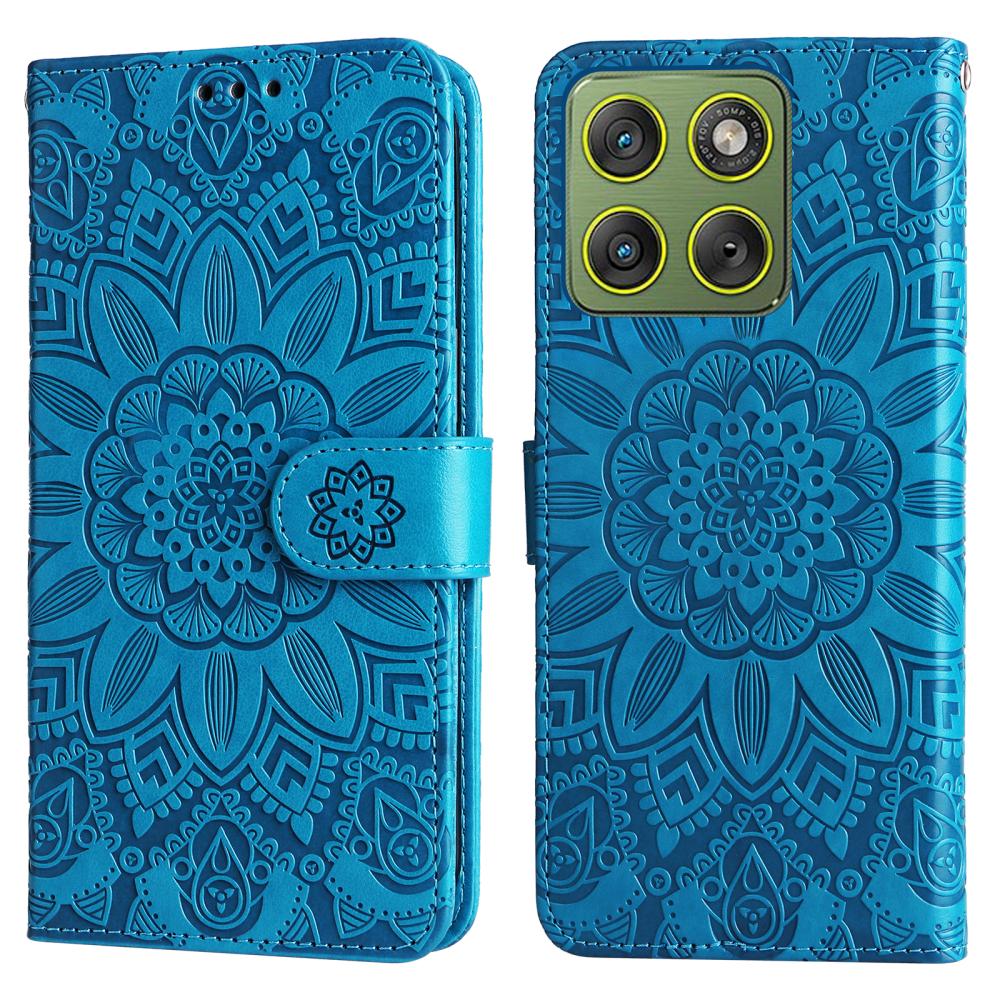  Motorola Edge 70 Fodral Mandala Läder Blå