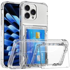  iPhone 16 Pro Skal Kickstand Med Korth&aring;llare Transparent