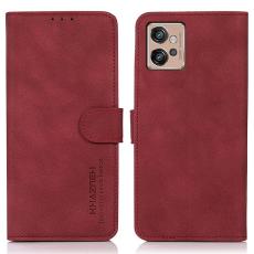 KHAZNEH KHAZNEH Motorola Moto G32 Fodral L&auml;der R&ouml;d