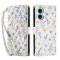  iPhone 17 Fodral Rhombus Läder Blommor Vit
