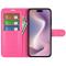  iPhone 16 Pro Max Fodral Litchi Läder Textur Rosa