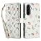  Samsung Galaxy A57 5G Fodral Rhombus Läder Blommor Vit