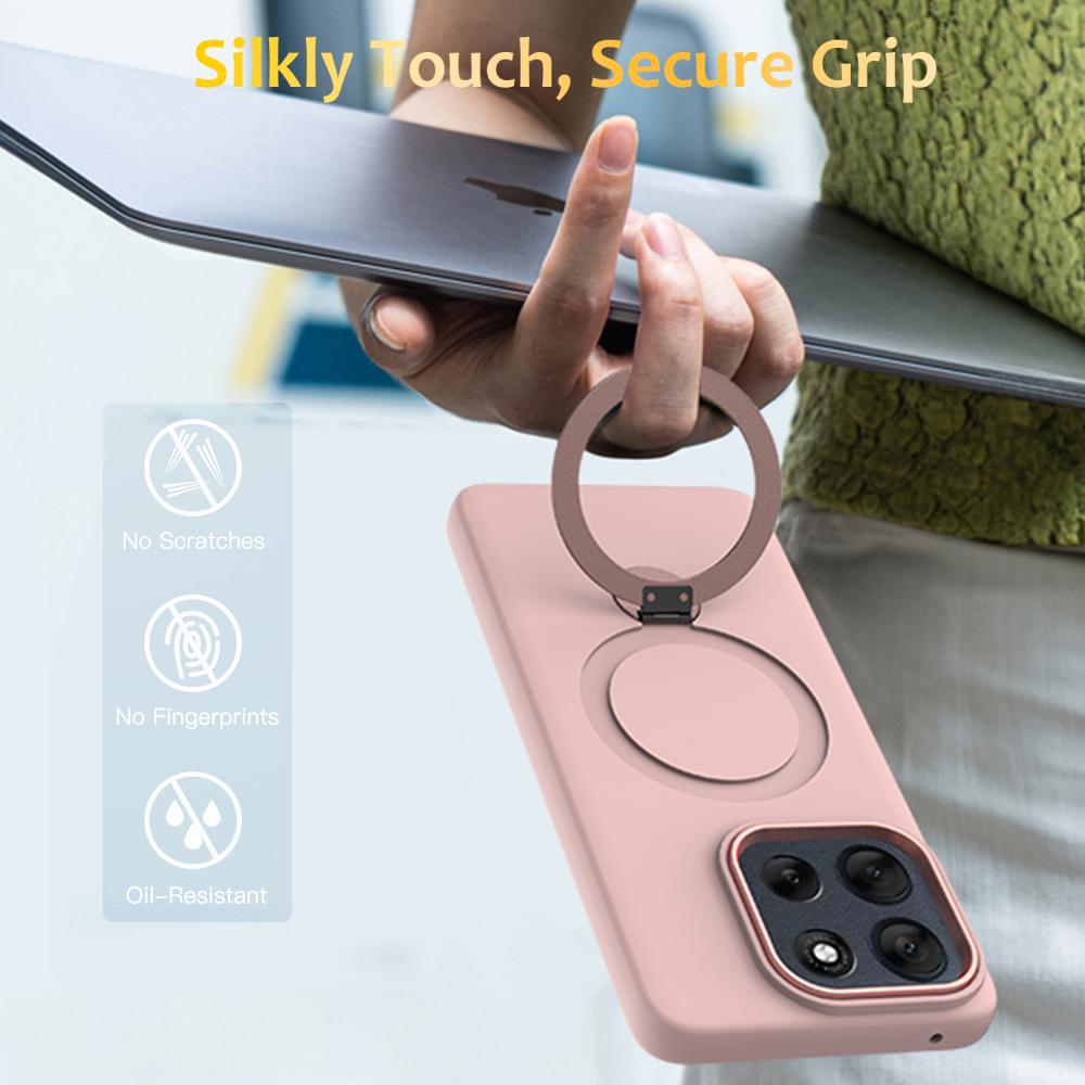  Motorola Edge 60 Pro Skal MagSafe Kickstand Hybrid Rosa