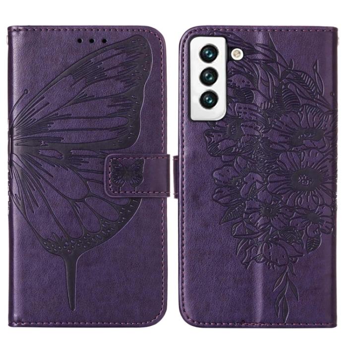 Bild 2,  Samsung Galaxy S22 Fodral Butterfly Läder Lila