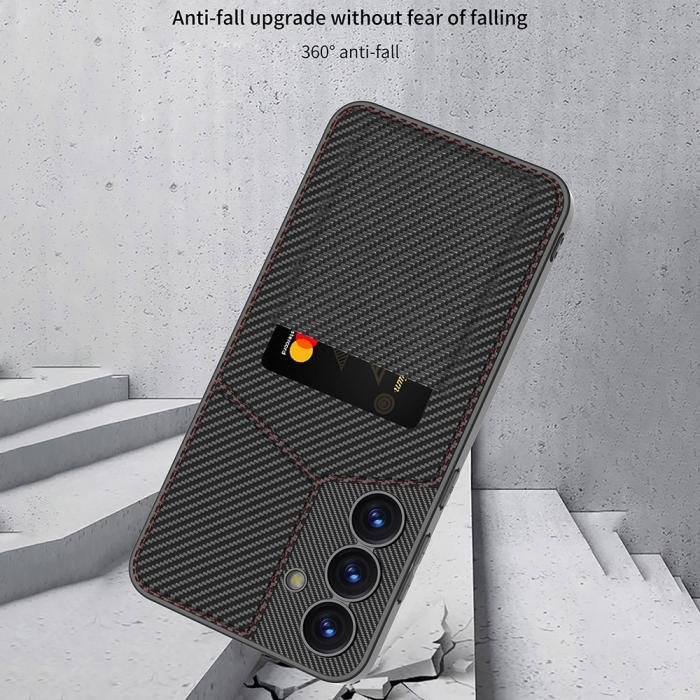 Bild 4, GKK GKK Galaxy S25 Skal Kickstand Med Korthållare Kolfiber Textur